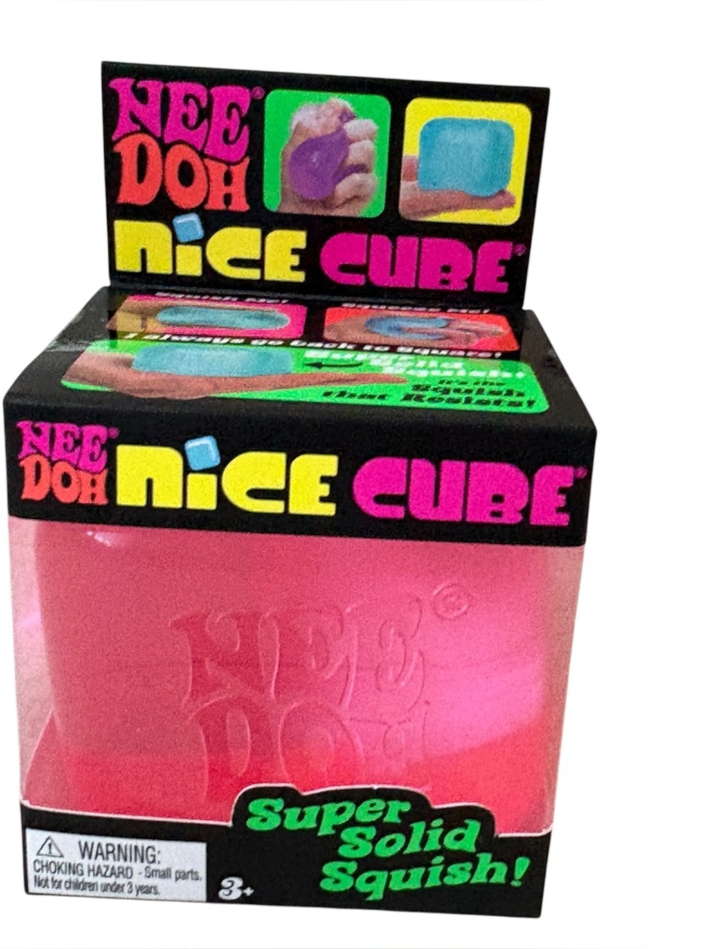 Needoh Schylling NEW NIB Nice Cube Pink Squishy Authentic Sensory Fidget
